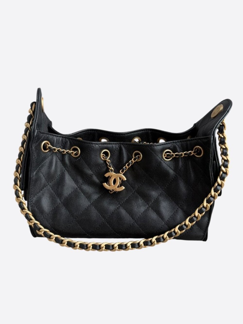 Chanel Black Caviar Quilted Small 25 Bag
